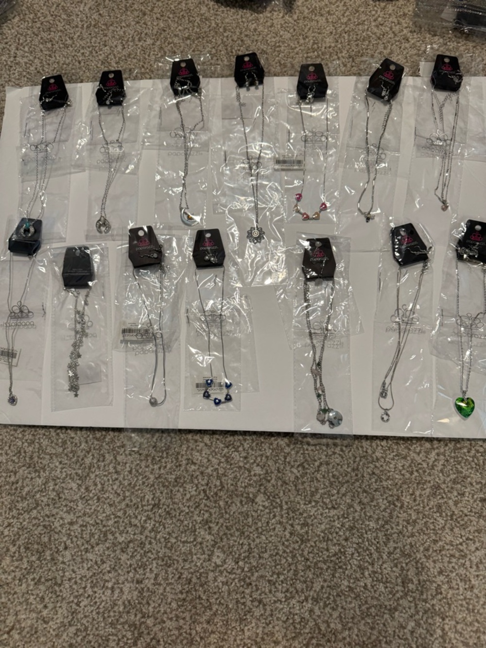 paparazzi Silver Tone Necklace Lot with Accent Charms